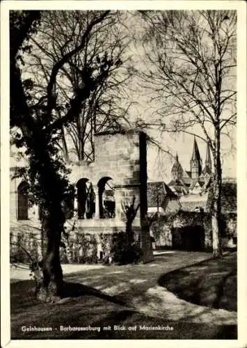Ak Gelnhausen in Hessen, Barbarossaburg, Marienkirche