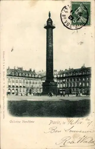 Ak Paris I Louvre, Place Vendôme, Column Vendôme