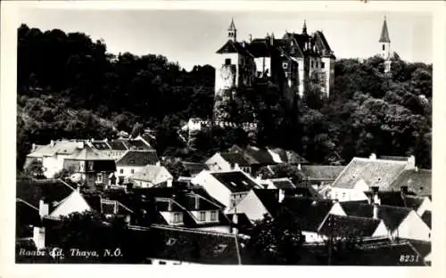 Ak Raabs an der Thaya in Niederösterreich, Teilansicht, Schloss