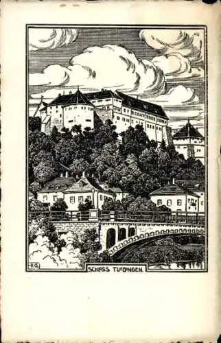 Künstler Ak Tübingen am Neckar, Schloss