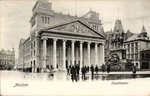 Ak Aachen in Nordrhein Westfalen, Stadttheater, Denkmal