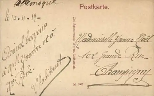 Ak Worms am Rhein, Wasserturm, Eleonorenschule, Lutherkirche