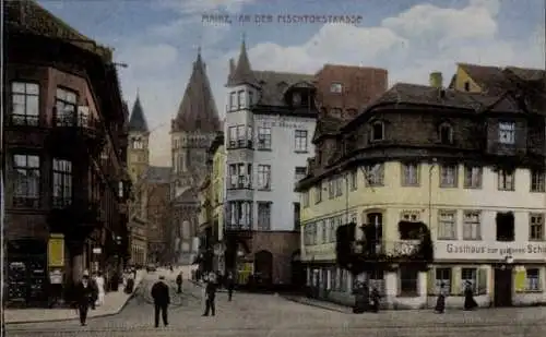 Ak Mainz am Rhein, Fischtorstraße, Gasthaus zum goldenen