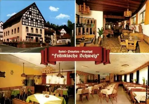 Ak Obertrubach Fränkische Schweiz, Hotel-Pension-Gasthof Fränkische Schweiz, Fachwerkhaus