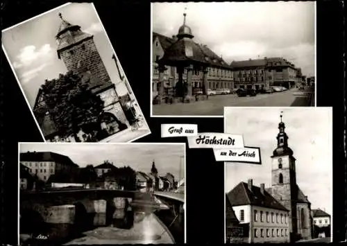 Ak Höchstadt an der Aisch, Kirche, Brücke, Ortsansichten