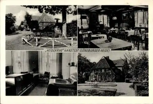 Ak Hanstedt in der Nordheide, Gasthaus Pension Heidekrug, Bes. B. Dittmer, Schlafzimmer