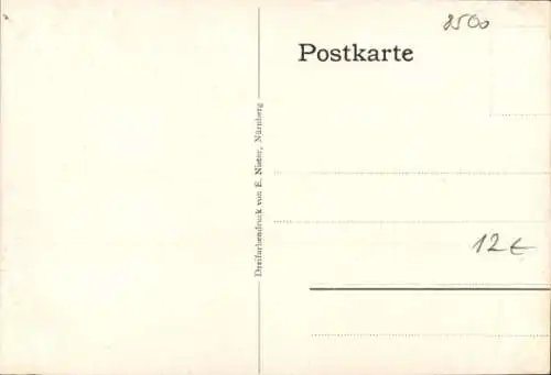 Litho Nürnberg in Mittelfranken Bayern, Nürnberger Trichter, Stadtbild