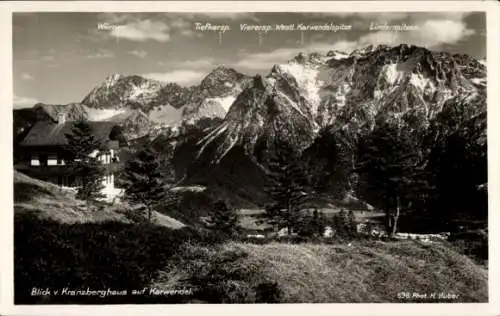 Ak Mittenwald in Oberbayern, Karwendel, Blick vom Kranzberghaus