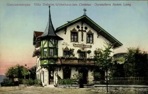 Ak Oberammergau in Oberbayern, Villa Daheim, Wohnhaus von Anton Lang