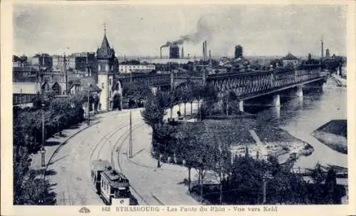 Ak Strasbourg Elsass Bas Rhin, Rheinbrücke, Kehl