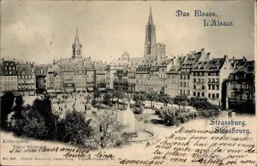 Ak Strasbourg Elsass Bas Rhin, Kleberplatz