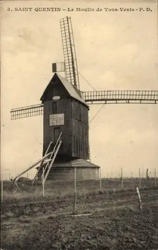 Ak Saint Quentin Aisne, Windmühle Tous Vents