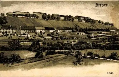 Litho Bitche Bitsch Lothringen Moselle, Teilansicht