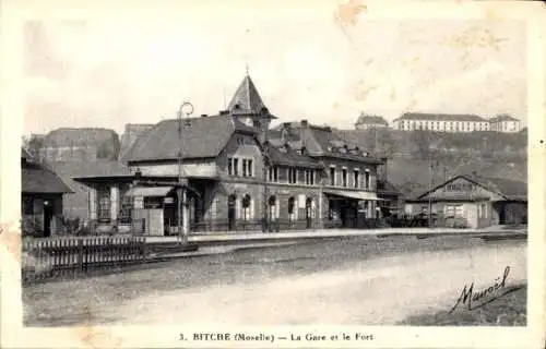 Ak Bitche Bitsch Lothringen Moselle, La Gare, Fort