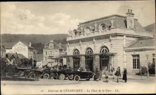 Ak Gérardmer Lorraine Vosges, Place de la Gare