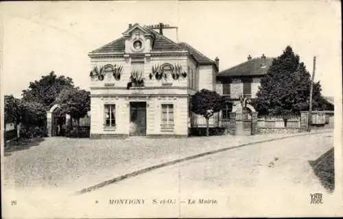 Ak Montigny Oise, La Mairie