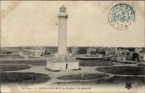 Ak Cayeux sur Mer Somme, Brighton, Vue générale, Phare, Leuchtturm