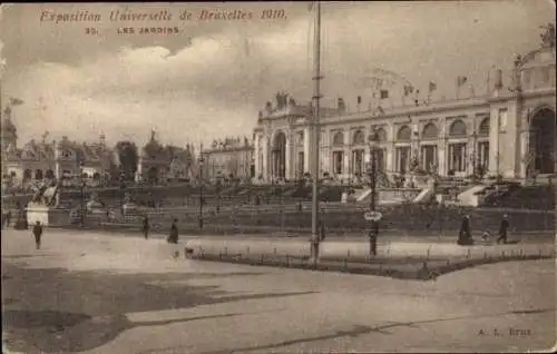 Ak Bruxelles Brüssel, Exposition Universelle 1910, Les Jardins