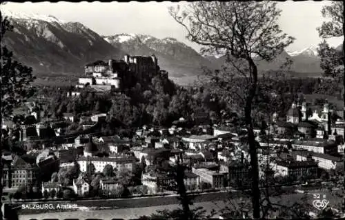 Ak Salzburg in Österreich, Totalansicht, Hohensalzburg, Altstadt