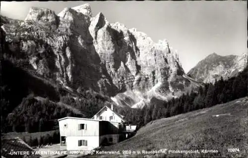 Ak Untere Valentinalpe, Kellerwand, Rauchkofel, Plöckengebiet, Gebäude