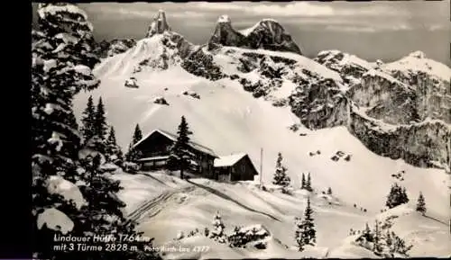 Ak Tschagguns in Vorarlberg, Lindauer Hütte, 3 Türme