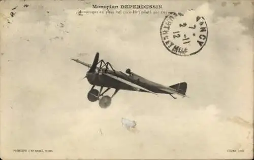 Ak Monoplane Deperdussin, Einrumpfflugzeug im Vollflug