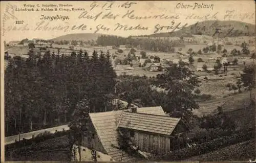 Ak Horní Polubný Ober Polaun Region Reichenberg, Gesamtansicht, Isergebirge