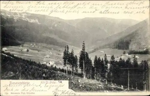 Ak Svatý Petr Sankt Peter Spindlermühle Riesengebirge Reg. Königgrätz, Gesamtansicht, Tal