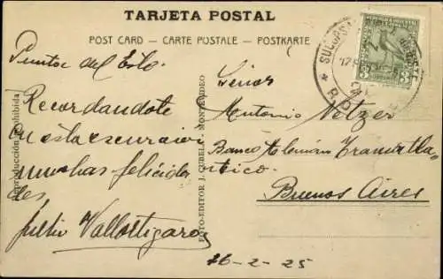 Ak Uruguay, Vögel im Flug, Meer