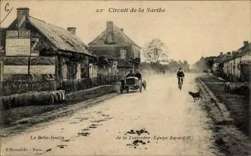 Ak Circuit de la Sarthe, Autorennen, Rennwagen Team Bayard C, La Belle Inutile de la Touloubre