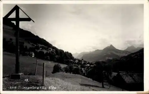 Ak Thüringerberg Vorarlberg, Panorama, Wegekreuz