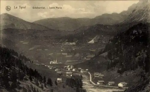 Ak Val Gardena Grödnertal Südtirol, Santa Maria, Panorama