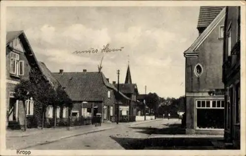 Ak Kropp in Schleswig, Straßenpartie, Häuser