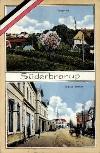 Ak Süderbrarup in Angeln, Panorama, Große Straße