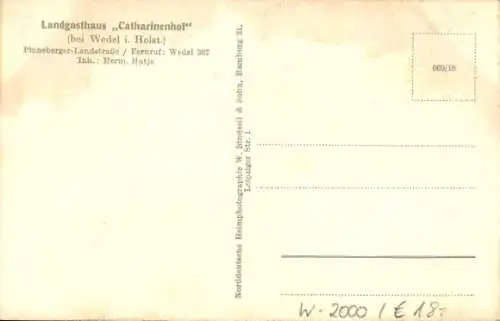 Ak Wedel an der Elbe, Landgasthaus Catharinenhof
