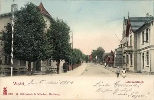 Ak Wedel an der Elbe, Bahnhofstraße