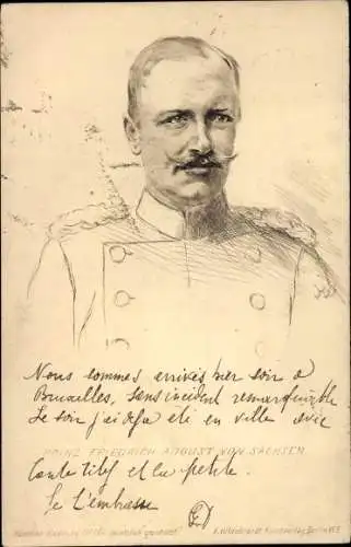 Ak Prinz Friedrich August von Sachsen, Portrait
