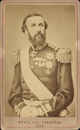 CdV König Karl XV von Schweden, Portrait, Orden, um 1870