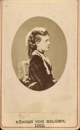 CdV Marie Henriette von Österreich, Königin von Belgien, Portrait um 1870