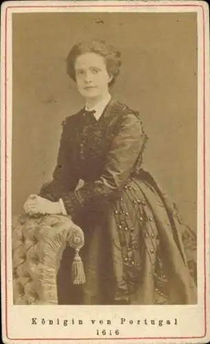 CdV Maria Pia von Savoyen, Königin von Portugal, Portrait