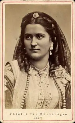 CdV Fürstin  Milena von Montenegro, Portrait
