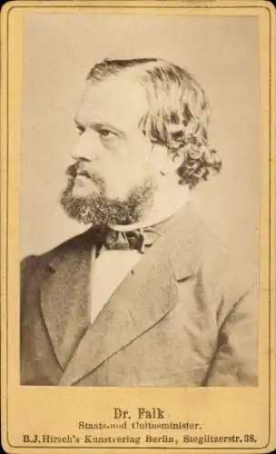 CdV Adalbert Falk, Staats- und Kultusminister, Portrait