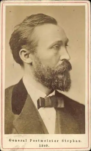 CdV General Postmeister Heinrich von Stephan, Portrait
