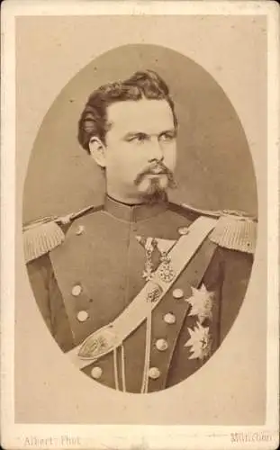 CdV Ludwig II, König von Bayern, Portrait in Uniform