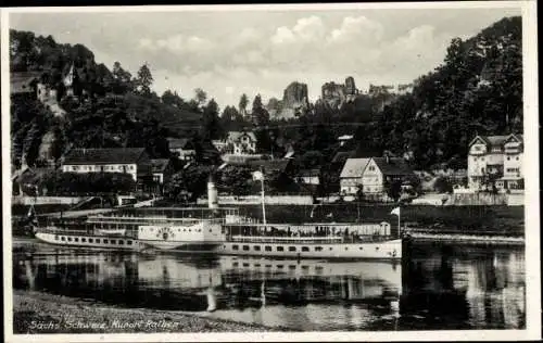 Ak Rathen an der Elbe Sächsische Schweiz, DSU Dampfer Leipzig