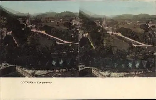 Stereo Ak Lourdes Hautes Pyrénées, Gesamtansicht