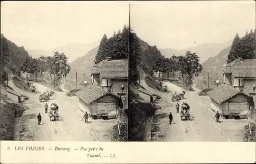 Stereo Ak Bussang Vosges, Blick aus dem Tunnel