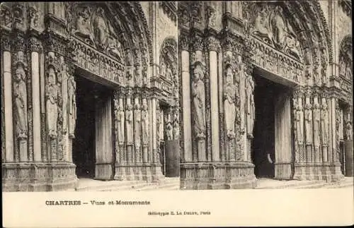 Stereo Ak Chartres Eure et Loir, Ansichten und Denkmäler