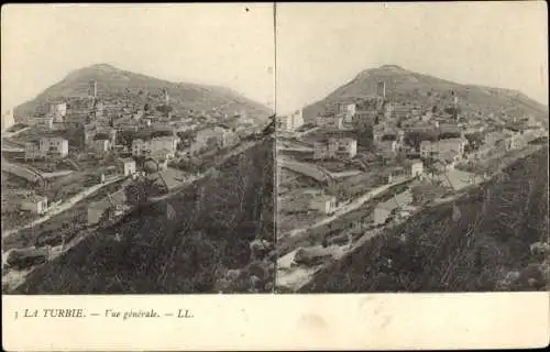 Stereo Ak La Turbie Alpes Maritimes, Gesamtansicht