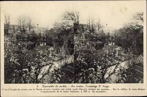 Stereo Ak Saint Ange le Vieil Seine-et-Marne, Gartenensemble, Eremitage